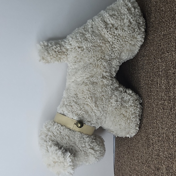 Pottery Barn Dog Doodle Faux Fur Pillow w/ Bell Golden Doodle - Picture 2 of 5